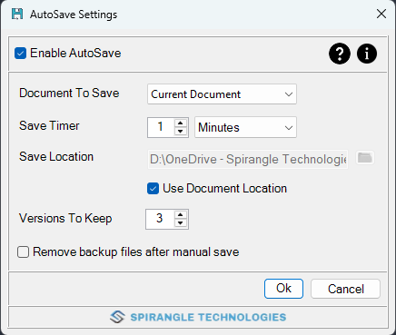 Autodesk Inventor Autosave Add-in settings and configuration options