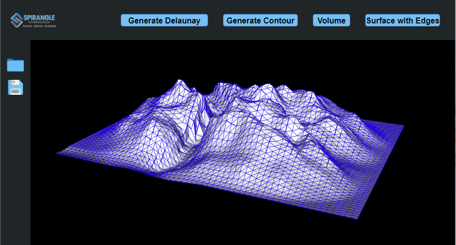 Delaunay Triangulation surface and edges visualization
