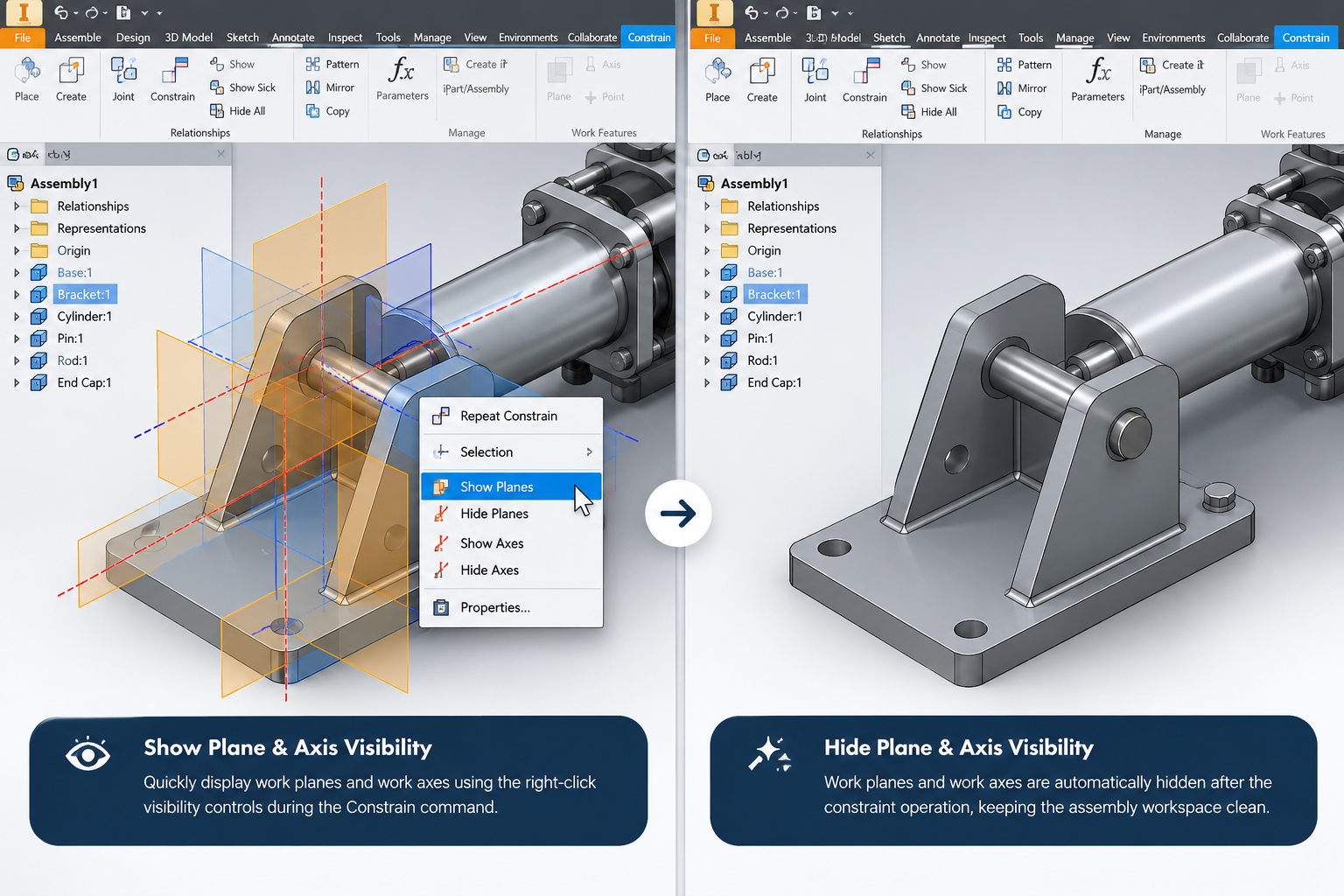 Autodesk Inventor Constrain Plane Toggle Add-in